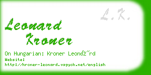 leonard kroner business card
